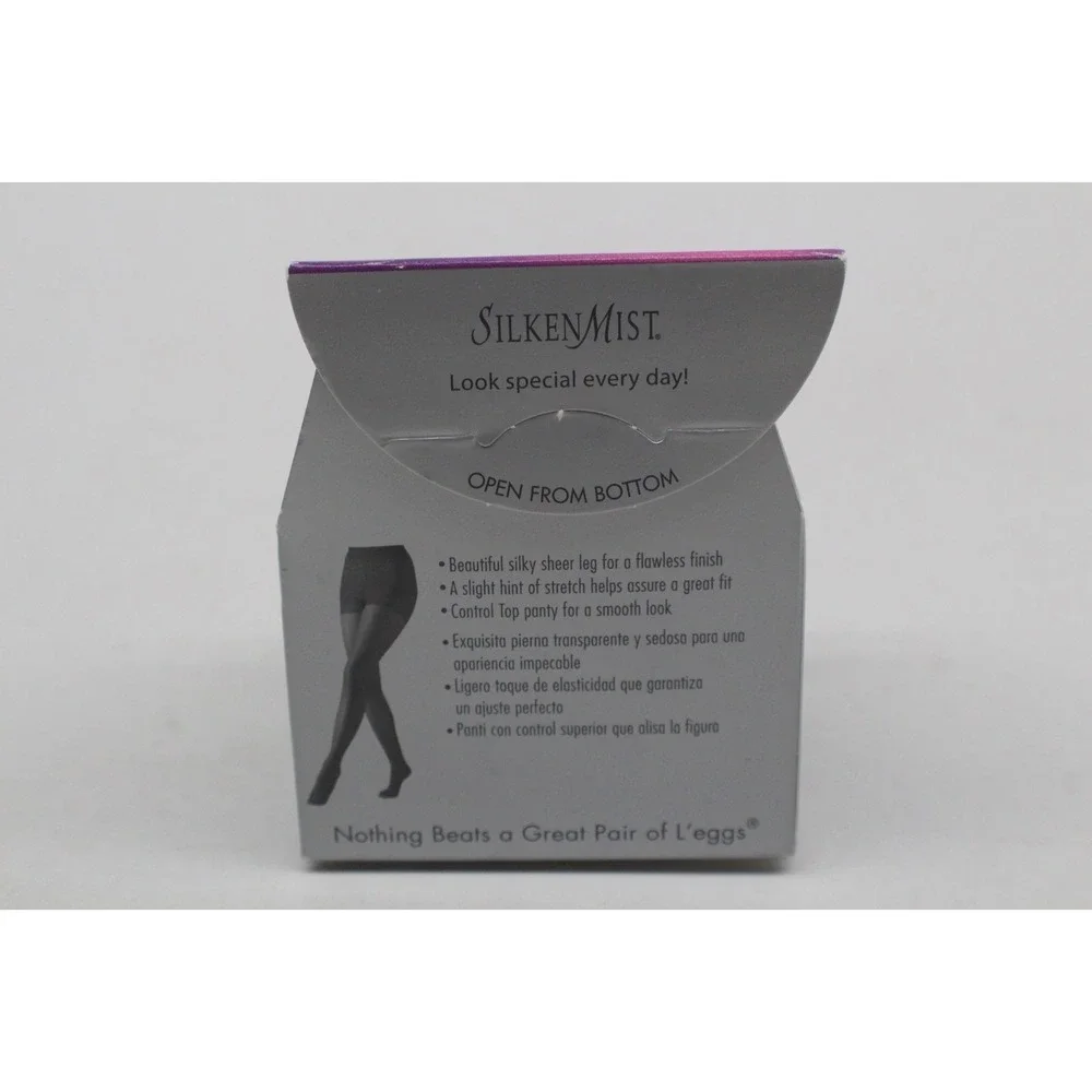Leggs Silken Mist Control Top Sheer Toe Pantyhose Size B SOFT BROWN 20211